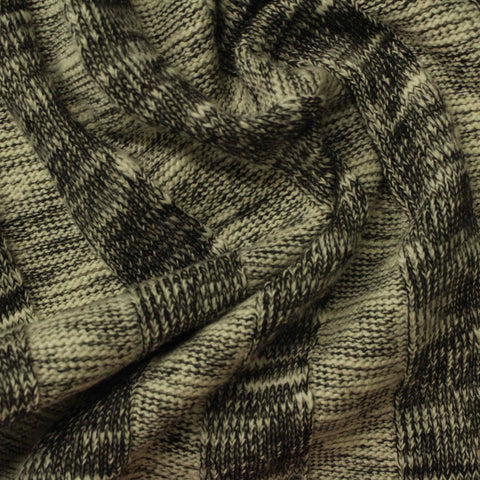 Black Marl Rib Knit, 391 gsm