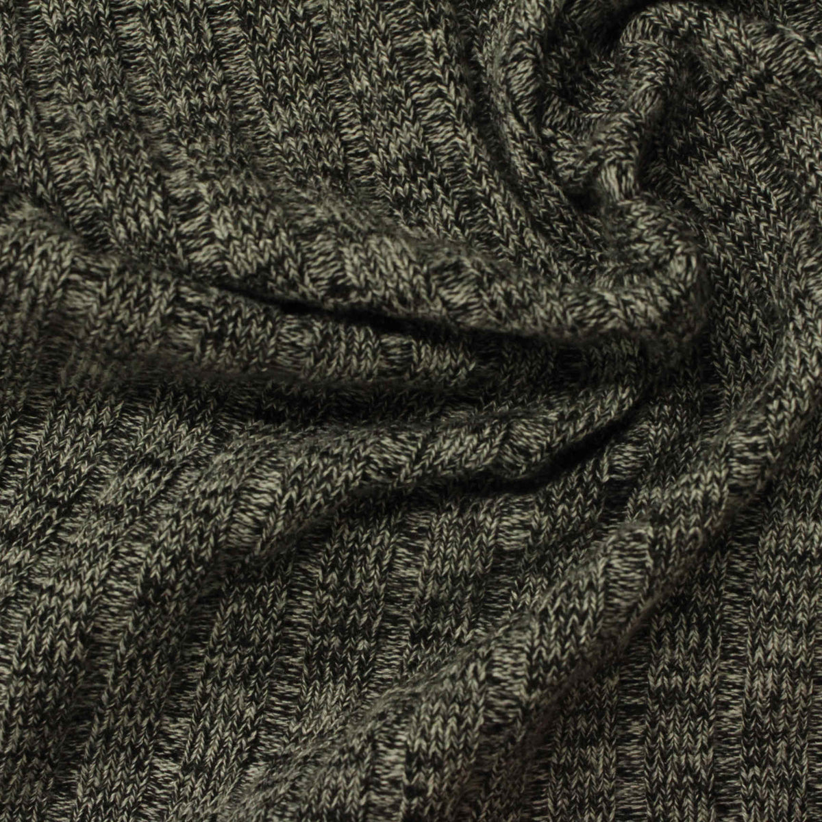 Light Grey Marl Rib Knit, Viscose-Poly, 320 gsm