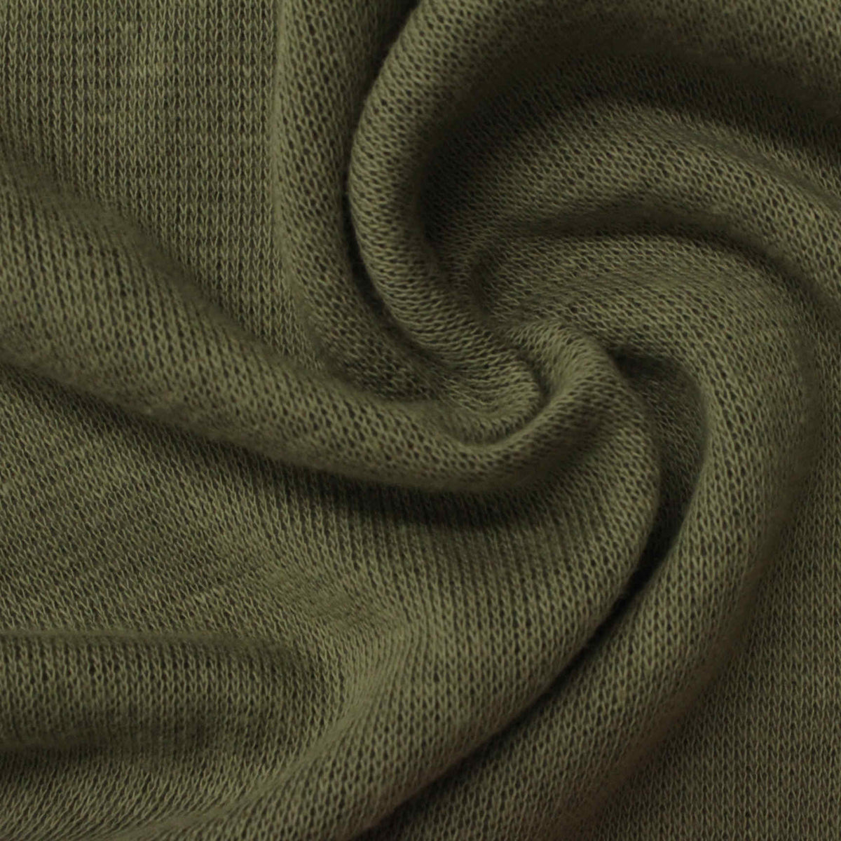 Olive Ribbed Rib Knit, Poly-Viscose