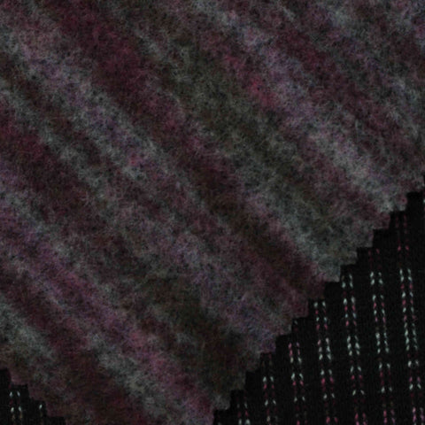 Dark Purple Diagonal-Stripe Jersey Knit, Polyester