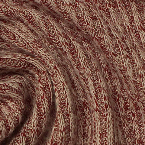 Cream Marl Rib Knit, Viscose-Poly, 173 gsm