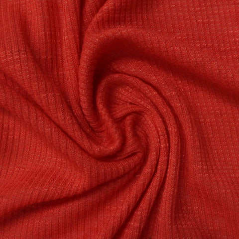Slub Rib Knit Fabric, 180 gsm, 160 cm — Red