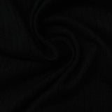 Viscose Stretch Rib Knit Fabric, 284 gsm, 175 cm — Black