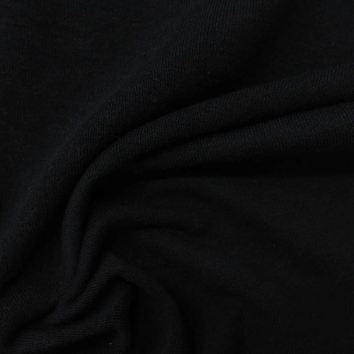 Polyester Viscose French Terry Fabric, 180 gsm, 160 cm — Black