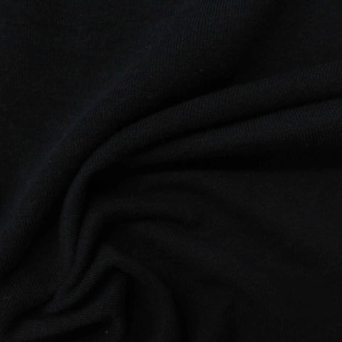 Polyester Viscose French Terry Fabric, 180 gsm, 160 cm — Black