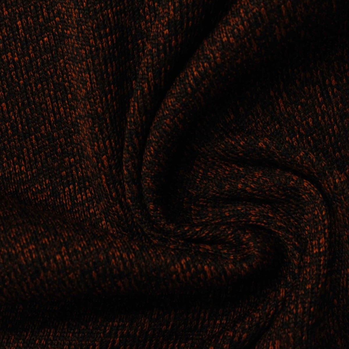Dark Brown Marl Rib Knit, Polyester, 346 gsm