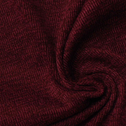 Burgundy Fine-Marl Rib Knit, Polyester
