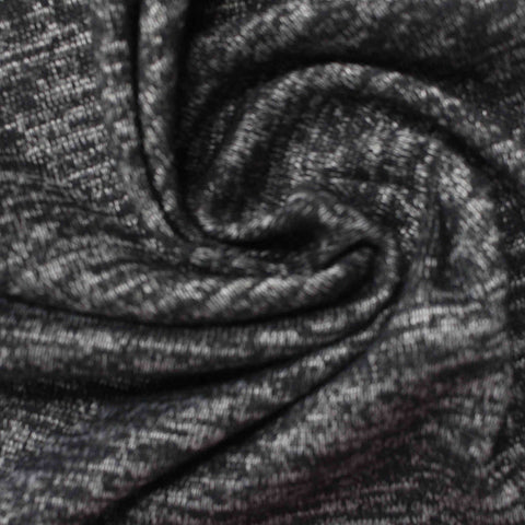 Dark Grey Heathered-Marl Chunky Knit, Polyester, 260 gsm