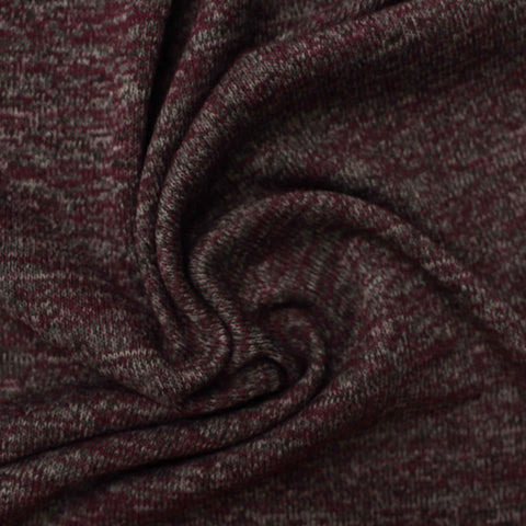Burgundy Marl Chunky Knit, Poly-Viscose
