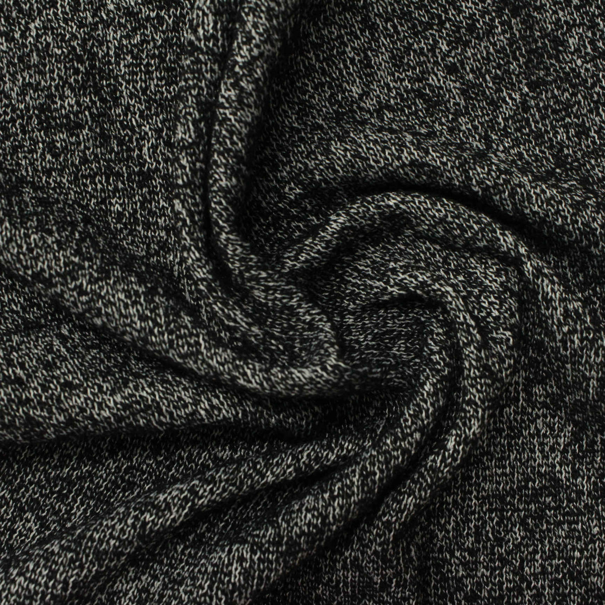 Black Marl Chunky Knit, Poly-Viscose, 225 gsm