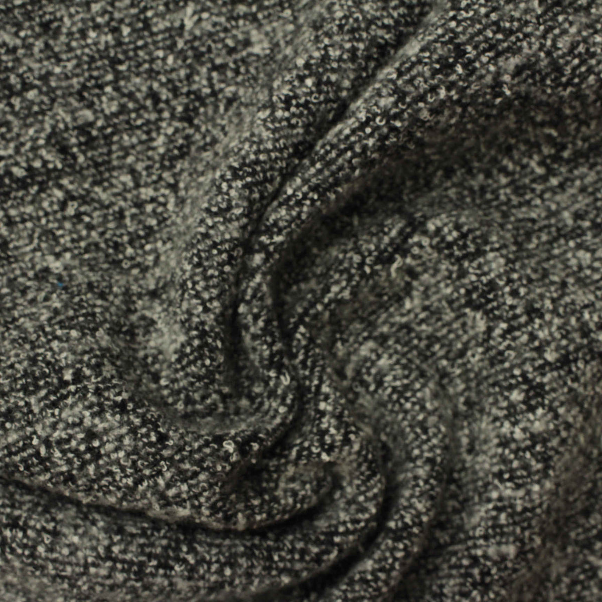Black Marl Chunky Knit, Poly-Viscose, 275 gsm