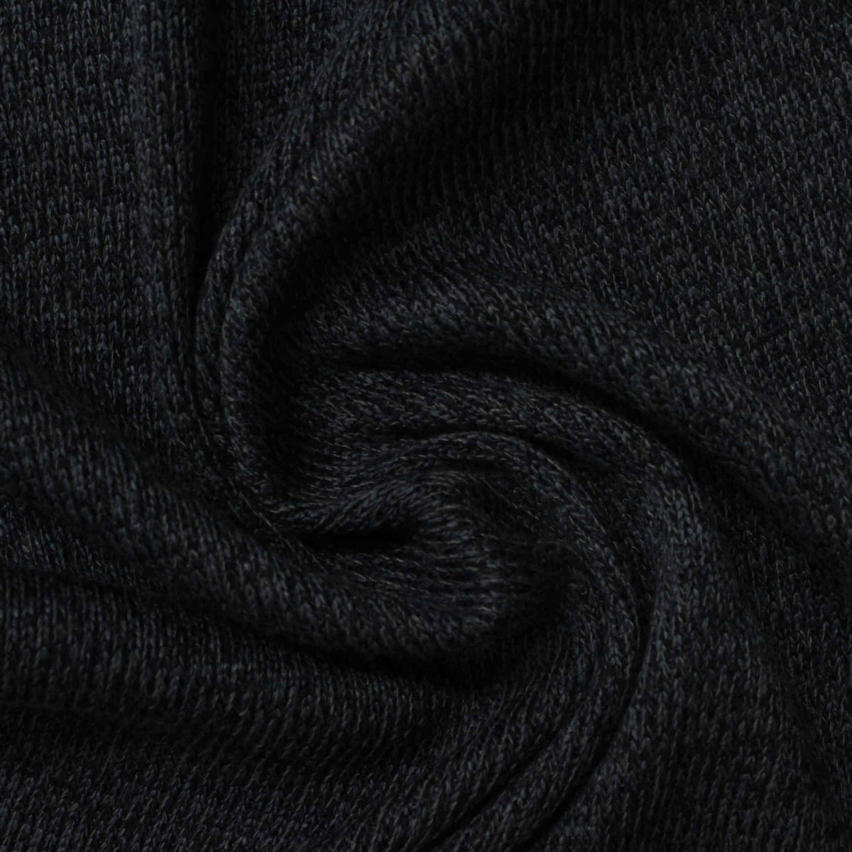 Navy Marl Rib Knit, Polyester, 281 gsm