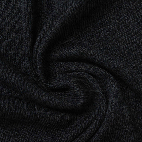 Navy Marl Rib Knit, Polyester, 281 gsm