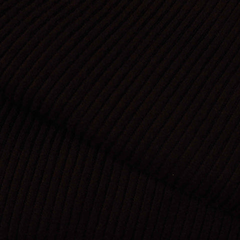 100% Polyester Rib Knit Fabric, 517 gsm, 180 cm — Black