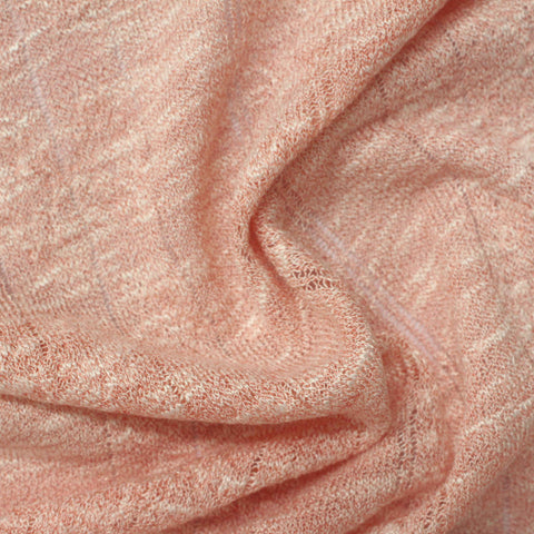 Peach Marl Chunky Knit, Viscose-Poly, 180 gsm