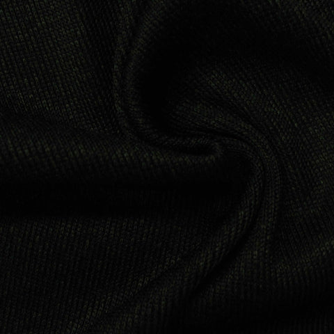 Dark Green Marl Rib Knit, Polyester, 341 gsm