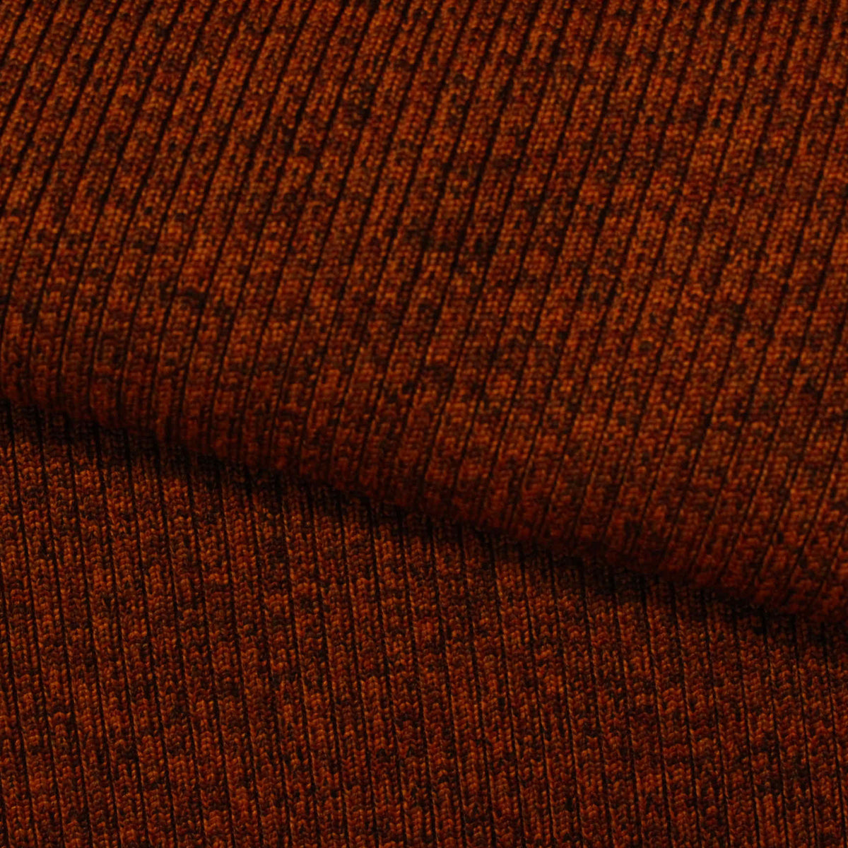 Brown Marl Rib Knit, Polyester, 631 gsm