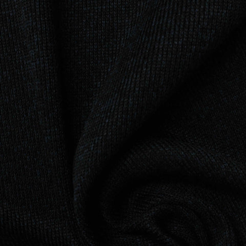 Navy Marl Rib Knit, Polyester, 352 gsm