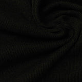Polyester Stretch Rib Knit Fabric, 299 gsm, 180 cm — Black