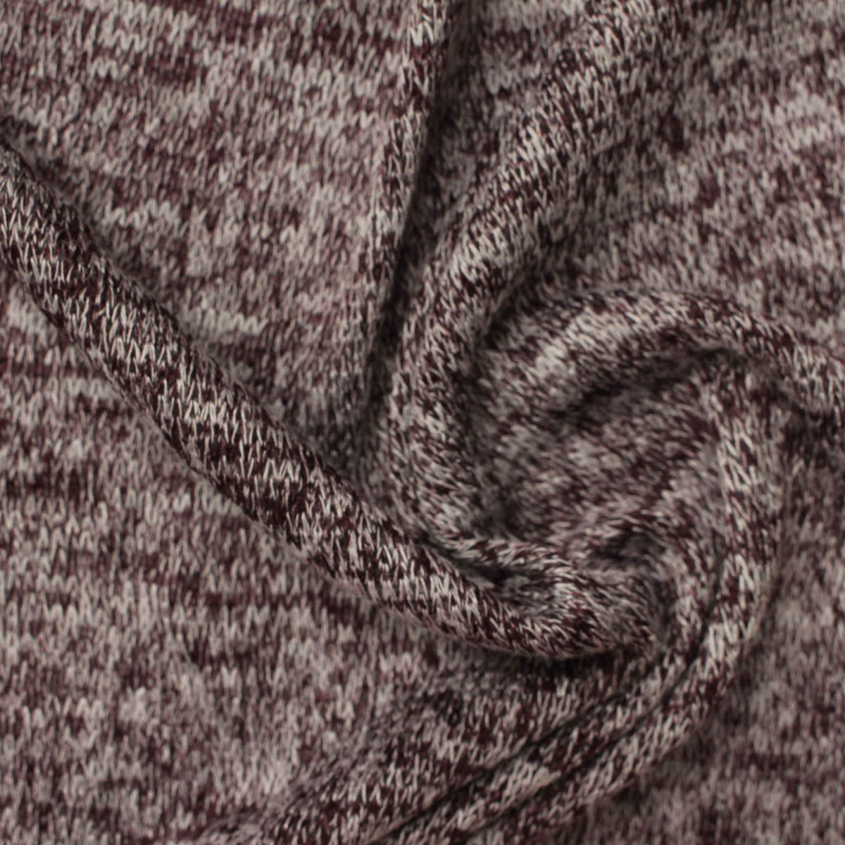 Burgundy Marl Chunky Knit, Viscose-Poly, 150 gsm