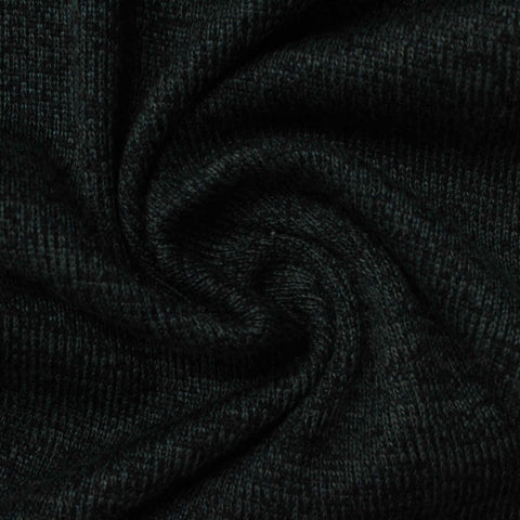 Dark Grey Marl Rib Knit, Polyester, 288 gsm