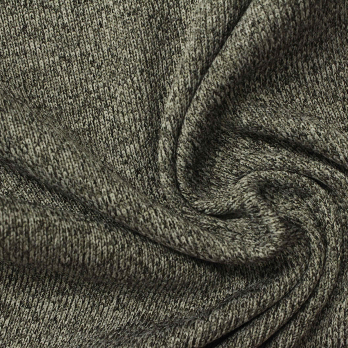 Light Grey Marl Rib Knit, Polyester, 363 gsm