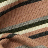 Pink Horizontal-Stripe Rib Knit, Cotton-Poly — texture