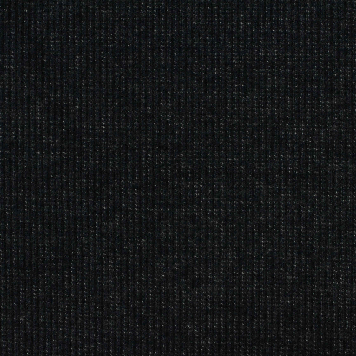 Black Marl Rib Knit, Cotton-Poly, 360 gsm