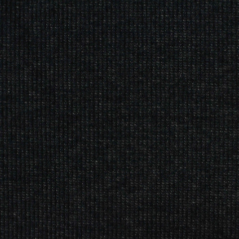Black Marl Rib Knit, Cotton-Poly, 360 gsm