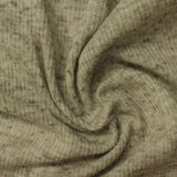 Light Brown Marl Rib Knit, Poly-Linen