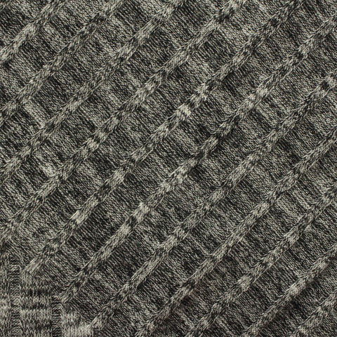 Grey Marl Rib Knit, Poly-Viscose, 215 gsm