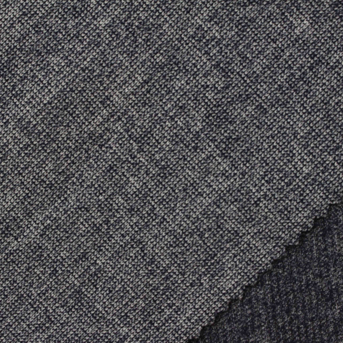 Navy Marl Chunky Knit, Poly-Cotton, 325 gsm