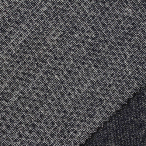 Navy Marl Chunky Knit, Poly-Cotton, 325 gsm