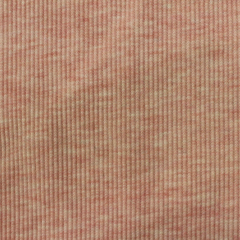 Pink Marl Rib Knit, Polyester, 390 gsm