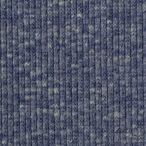 Blue Heathered-Marl Rib Knit, Poly-Cotton