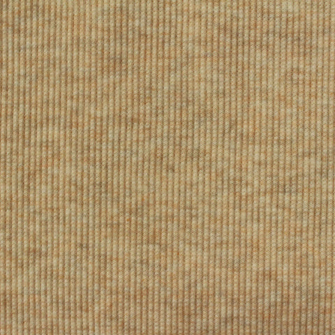 Light Brown Marl Rib Knit, Poly-Cotton