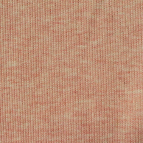Pink Marl Rib Knit, Poly-Cotton, 305 gsm