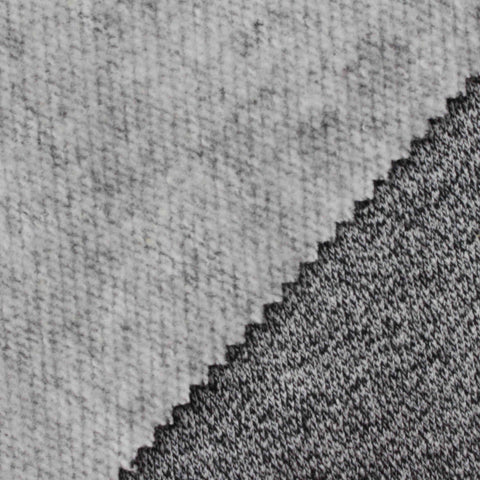 Dark Grey Marl Chunky Knit, Cotton-Poly, 275 gsm