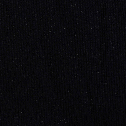 Black Marl Rib Knit, Polyester, 195 gsm