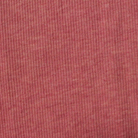 Heathered Red Marl Rib Knit, Poly-Cotton
