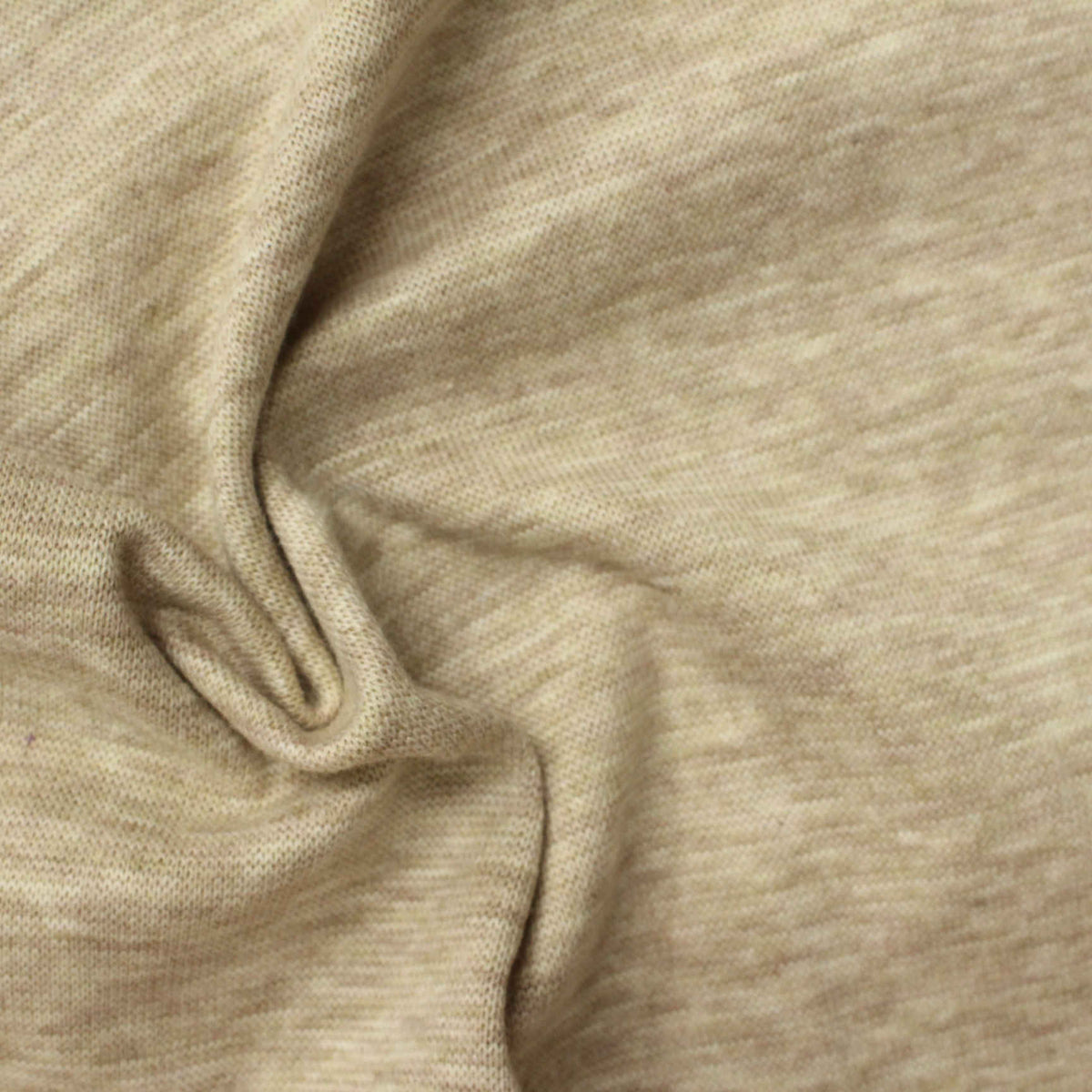 Light Beige Marl Interlock Knit, Poly-Cotton