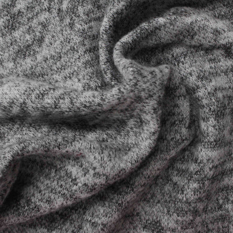Heather Grey Marl Chunky Knit, Polyester, 215 gsm