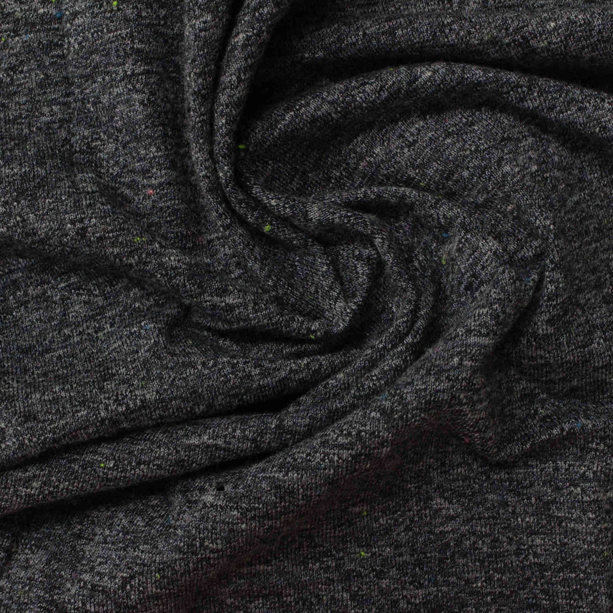 Dark Grey Marl Chunky Knit, Cotton-Poly, 170 gsm