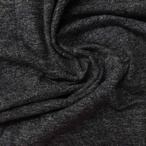 Dark Grey Marl Chunky Knit, Cotton-Poly, 170 gsm