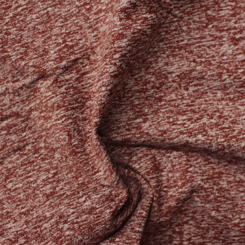 Red Marl Jersey Knit, Polyester, 255 gsm