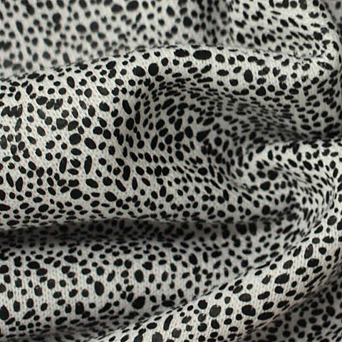 Black Irregular-Dot French Terry, Poly-Cotton