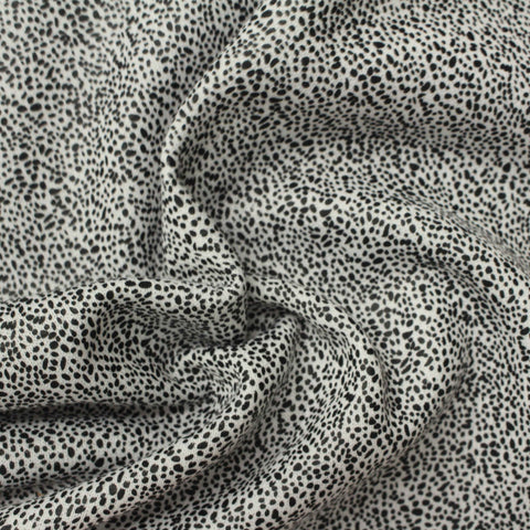 Black Irregular-Dot French Terry, Poly-Cotton