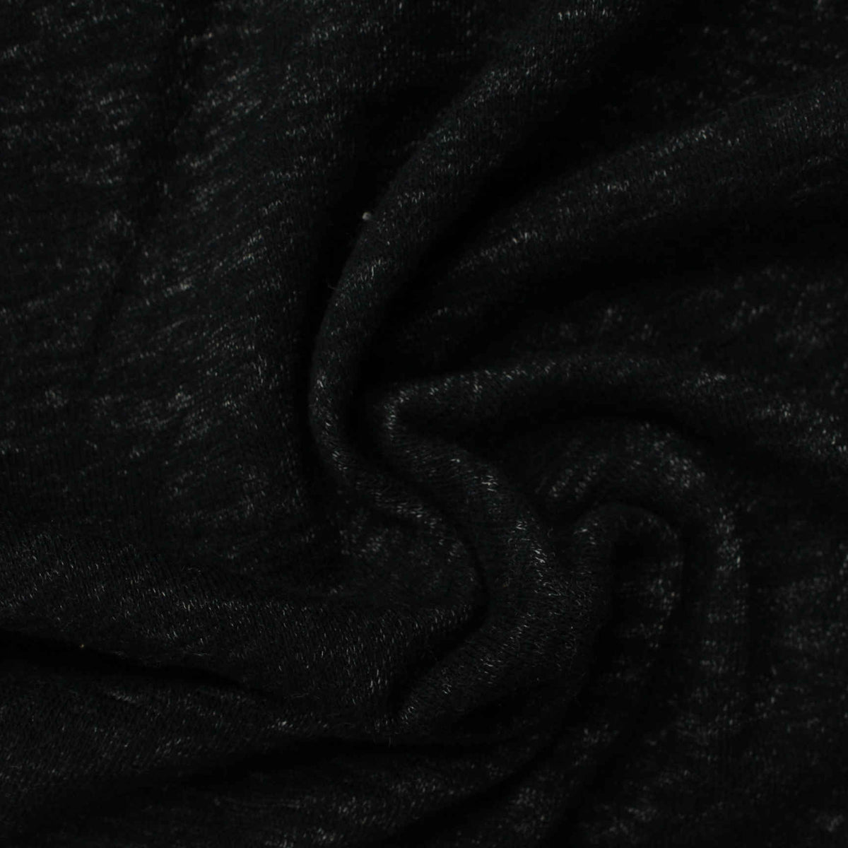 Black Marl French Terry, Cotton-Poly, 225 gsm