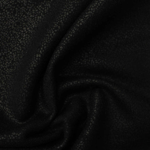 Black Tone-on-Tone French Terry, Poly-Cotton
