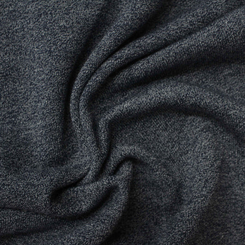 Navy Marl French Terry, Poly-Cotton, 220 gsm
